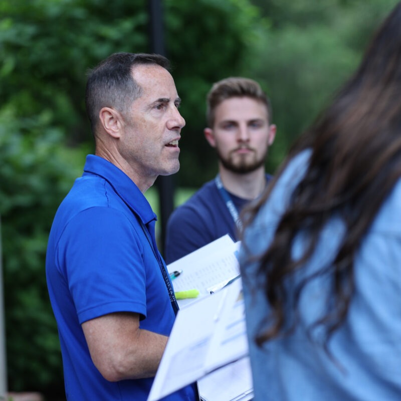 Dr. Eric Buller, Miami ’19, facilitates at the 2024 Wooden Institute.